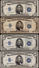 USA SERIES 1934A-C-D  X 4 FIVE DOLLAR SILVER CERTIFICATES IN NICE GRADES. - Certificati D'Argento (1928-1957)