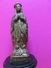 106 - Statuette Vierge Régule Doré XIXème - Socle Bois Noirci Napoléon III - Autres & Non Classés