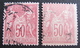 LOT R1631/1661 - SAGE Type II N°98 + N°98a Rose Pâle - CàD - 1876-1898 Sage (Tipo II)