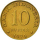 Monnaie, Indonésie, 10 Rupiah, 1974, TTB, Brass Clad Steel, KM:38 - Indonesien