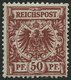 Dt. Reich 50ab *, 1889, 50 Pf. Dunkelfeuerrot, Falzreste, 2 Verkürzte Zähne Sonst Farbfrisch Pracht, Fotoattest Jäschke- - Otros & Sin Clasificación