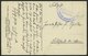 MSP VON 1914 - 1918 (Sperrfahrzeugdivision Der Elbe), 29.7.1915, Blauvioletter Briefstempel, Feldpost-Ansichtskarte Von - Marítimo