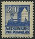 MECKLENBURG-VORPOMMERN 38ycDZ **, 1946, 20 Pf. Schwärzlichgrauultramarin Mit Druckereizeichen Druckerei Nr. 2, Partiell - Otros & Sin Clasificación
