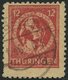 THÜRINGEN 97AXar O, 1945, 12 Pf. Karminrot, Vollgummierung, Hellchromgelbes Papier, Dicke Gummierung, Feinst (kleiner Za - Otros & Sin Clasificación