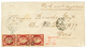 Timbres De La 1ére EMISSION De FRANCE Utilisés En GUADELOUPE : 1853 Bande De 3 Du 1F (n°6) Obl. Ambulant PC2 + POINTE A - Altri - America