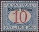 Eritrea 1903 - Segnatasse L. 10 Con Ottima Centratura N. 11. Cat. &euro; 25000,00. SPL. Cert. Biondi MNH - Eritrea