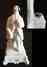 Ancien Encrier En Porcelaine Blanche Polychrome Gentilhomme Debout Fin XIX ème - Calamai