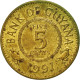 Monnaie, Guyana, 5 Cents, 1991, TTB, Nickel-brass, KM:32 - Guyana
