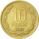 Monnaie, Chile, 10 Pesos, 2003, Santiago, SUP, Aluminum-Bronze, KM:228.2 - Chile