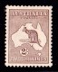 Australia 1916 Kangaroo 2/- Brown 3rd Watermark MH - Ongebruikt