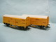 Jouef - Lot 2 WAGONS COUVERTS A BESTIAUX Jaunes Transport Bétail HO 1/87 - Goods Waggons (wagons)