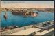 °°° 6517 - MALTA - VIEW OF GRAND HARBOUR - 1920 With Stamps °°° - Malta