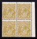 Australia 1928 King George V 4d Olive Small Multi Wmk P14 Block Of 4 MNH-MH - Neufs