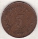 Ile Maurice , 5 Cents 1924 , George V - Mauritius