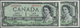 00472 Canada: Set Of 2 Consecutive Banknotes 1 Dollar 1954 "Devil Face", Paper Clip Dint At Left, Otherwise Perfect, Con - Canada