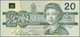 00480 Canada: 20 Dollars 1991 P. 97b With Error Print On Back Side, Partial Print Of The Front Mirrored Print Visible, C - Canada