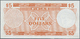00771 Fiji: 5 Dollars ND P. 73c, Creases At Borders, Never Folded, Crisp Paper And Bright Colors, Condition: XF+. - Fiji