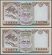 01780 Nepal: Set Of 2 Notes 10 Rupees P. 61, One With Missing Signature And One With Signature For Comparison, Both Cond - Nepal