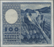 01920 Norway / Norwegen: 100 Kroner 1949-62 Color Trial Specimen In Blue Instead Of Red, P.33cts With Specimen Number "N - Norway