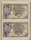 01163 Indonesia / Indonesien: Uncut Sheet Of 2 Notes 100 Rupiah Baru 1949 P. 35G, Remainders Without Serial Numbers, Unf - Indonesia
