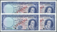 01604 Macau / Macao: Set Of 4 Different Signature Specimens Of 10 Patacas 1977 Specimen P. 55s, Zero Serial Numbers And - Macau