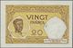 01620 Madagascar: 20 Francs ND(1938) Specimen P. 37s, Specimen Perforation At Center, W/o Serial Numbers, Light Handling - Madagascar