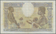 01621 Madagascar: 100 Francs ND(1937) P. 40, Used With Vertical And Horizontal Fold, Minor Pinholes, Only One Minor 1mm - Madagascar