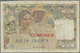 00576 Comoros / Komoren: 1000 Francs ND(1960) P. 5b, Provisional Issue With Red Overprint COMOROS On 1000 Francs Madagas - Comoros