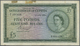 00617 Cyprus / Zypern: Pair With 1 And 5 Pounds 1955, P.35, 36, Both In Well Worn Condition. 1 Pound With Staining Paper - Cyprus