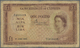 00617 Cyprus / Zypern: Pair With 1 And 5 Pounds 1955, P.35, 36, Both In Well Worn Condition. 1 Pound With Staining Paper - Cyprus