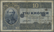 01020 Iceland / Island: 10 Kroner L.1885 (1900) P. 5b, Torn An Taped On Back Side, 2 Cancellation Holes, Stained Paper, - IJsland