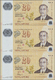 02908 Singapore / Singapur: Set Of 3 Uncut Notes 20 Dollars 2007 P. 53 In Condition: UNC. - Singapour