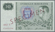 03056 Sweden / Schweden: 10 Kronor 1963 Specimen P. 52s, With Zero Serial Numbers And Red Specimen Overprint, In Conditi - Suède