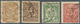 03153 Ukraina / Ukraine: Set With 10, 20, 40 And 50 Shahiv ND(1918) Stamp Money, P.7, 8, 10a, 11a, All Postally Used Wit - Ukraine