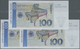 04046 Deutschland - Bank Deutscher Länder + Bundesrepublik Deutschland: Kleines Set Mit 3 Banknoten Zu 100 DM 1989, Ro.2 - Autres & Non Classés