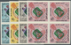 ** Aden - State Of Upper Yafa: 1967, Football Championship Stamps With INVERTED Opt. In Green And Blue For The Olympic W - Aden (1854-1963)