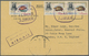 Br Adschman / Ajman: 1964 5n.p. Pair And 10n.p. On Postcard To London By Airmail Via Dubai, Tied By Framed Bilingual "15 - Ajman