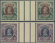 /** Bahrain: 1938-41 KGVI. Eight Gutter Pairs Of Rupee Values, With Even Two Pairs As Gutter Block Of Four Of 1r., 2r. A - Bahrain (1965-...)