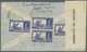 Br Bahrain: 1940. Air Mail Envelope Addressed To England Bearing SG 27, 3a 6p Blue (4) Tied By Bahrain/Persian Gulf Date - Bahrain (1965-...)