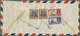 Br Bahrain: 1942 Airmail Cover To The U.S.A. Franked On Back By 1938-41 KGVI. 12a., 3a6p. And 1r. Pair All Tied By Bahra - Bahreïn (1965-...)