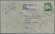 Br Bahrain: 1953. Registered Air Mail Envelope Addressed To Lndia Bearing SG 88, 12a On 1/3d Green Tied By Oval Register - Bahrein (1965-...)