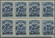 ** Batum: 1920: 25r. On 10k. On 7k. Blue With Batum Ovpt. In Blue, Horiz. Block Of Eight, Mint Never Hinged, Bottom Left - Batum (1919-1920)