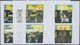 ** Bhutan: 1972, Bhutan. Collective, Progressiv Color Proofs (9 Phases) In Crossed Gutter Pairs For 4 Values Of The DOGS - Bhutan