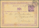 GA Ceylon / Sri Lanka: 1885, 2 1/2 C. On 2 C. Postal Stationery Card, Two Different Overprint Card, Used As Local Card F - Sri Lanka (Ceylon) (1948-...)