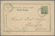 GA China - Lokalausgaben / Local Post: Chefoo, Stationery, 1894, Card 1/2 C. Green Canc. "LOCAL POST CHEFOO 22 DEC 94" T - Other & Unclassified