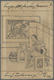 GA China - Ganzsachen: 1897, Card CIP 1 C. Uprated Coiling Dragon 1 C., 2 C. Tied Sun & Moon "Chowtsun", Transit "KIAOCH - Cartes Postales