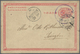 GA China - Ganzsachen: 1897, Card ICP 1 C. Canc. Violet Sun & Moon "Chingchow" Via Bisected Bilingual "KIAOCHOW 18 FEB 0 - Postcards