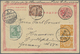 GA China - Ganzsachen: 1897, ICP 1 C. Uprated 1 C. (pair), 4 C. Tied "NANKING 4 JUL 02" Used As Form W. Germany 5 Pf. Gr - Cartes Postales