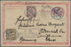 GA China - Ganzsachen: 1897, Card ICP 1 C. With Coiling Dragon 1 C., 2 C. Canc. Blue Bisected Bilingual "TIENTSIN 29 AUG - Postcards