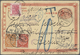 GA China - Ganzsachen: 1898, ICP Reply Card 1 C. Reply Part Uprated Coiling Dragon 1 C., 2 C. Tied "TIENTSIN 15 FEB 01" - Cartes Postales